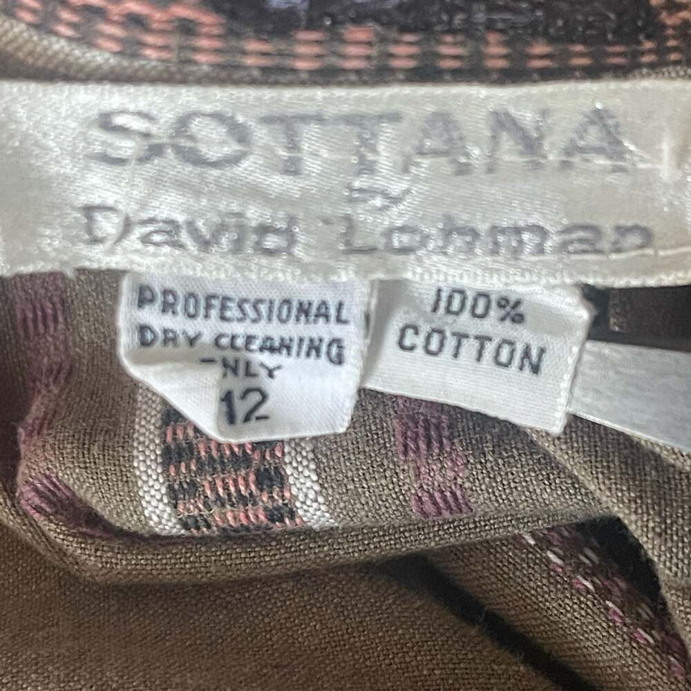 Sottana by David Lohman Vintage Brown Striped Cotton Midi Skirt - Picture 5 of 6